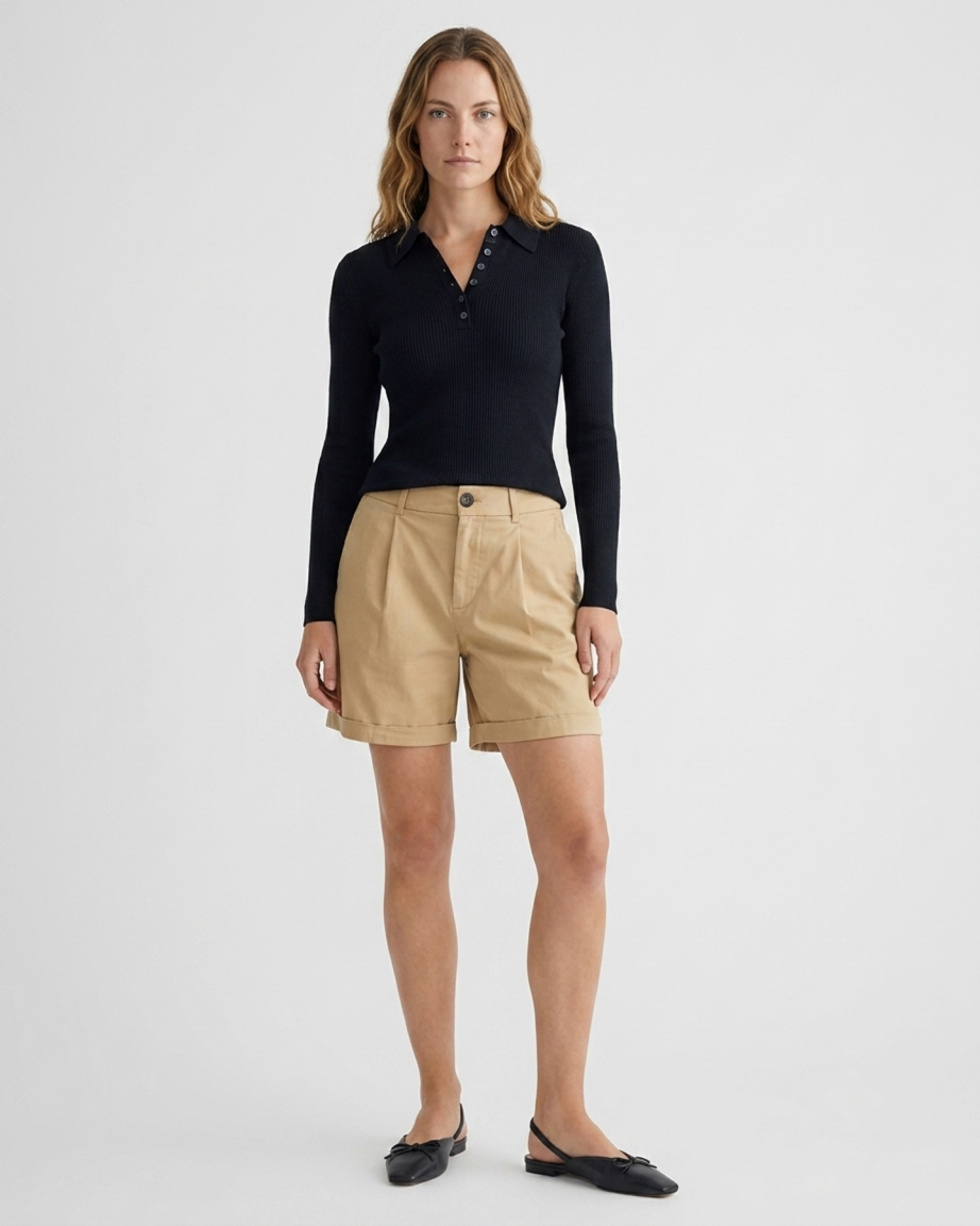 The Pleated Utility Short | Classic Khaki