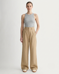 The Draped Pleated Wide-Leg Pant | Ash Brown | 32" Inseam
