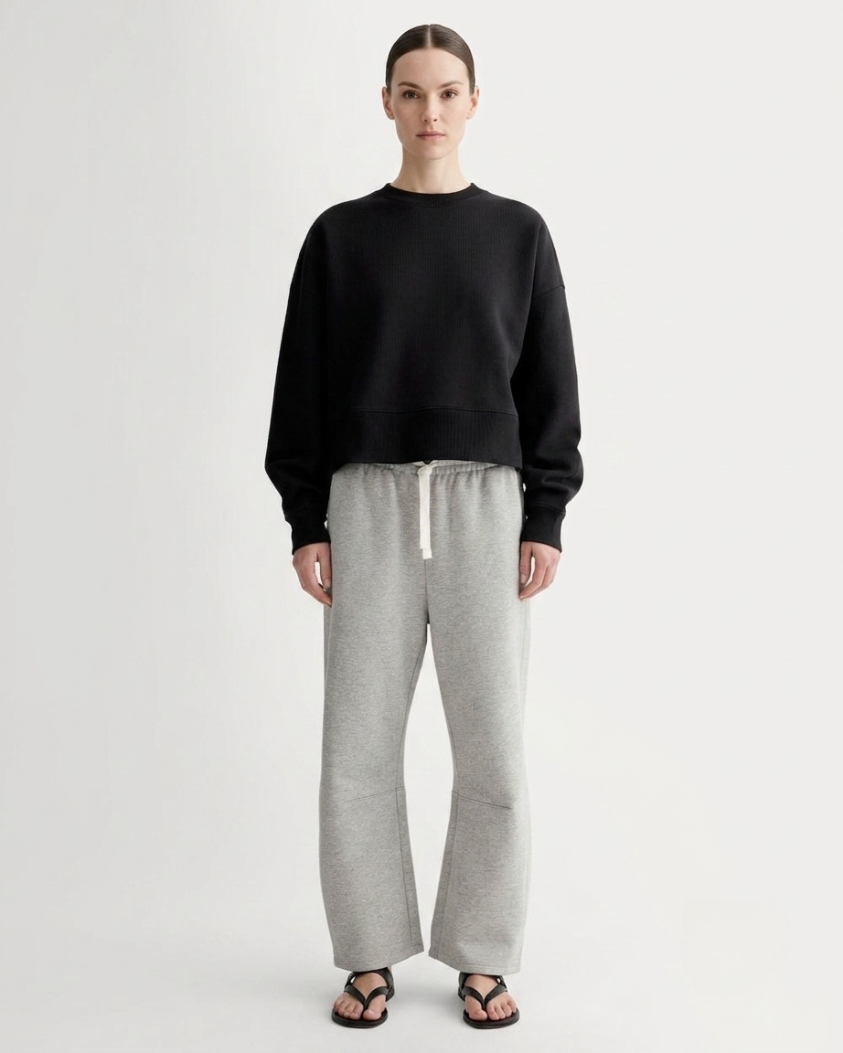 The Fleece Barrel Sweatpant | Heather Grey