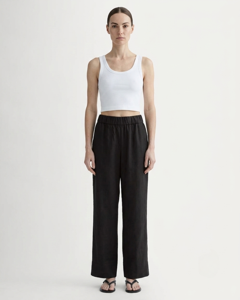 The Linen Easy Pant | Black
