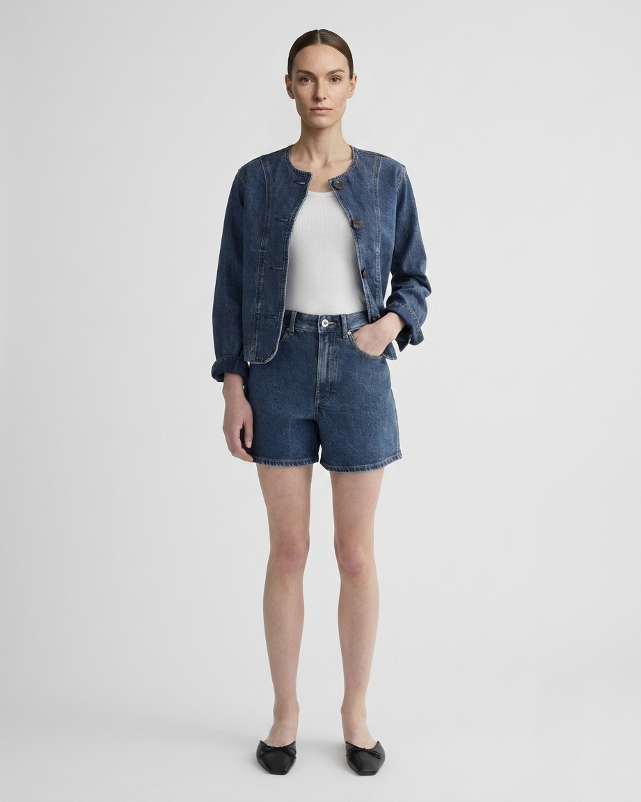 The A-Line Denim Short | Ocean