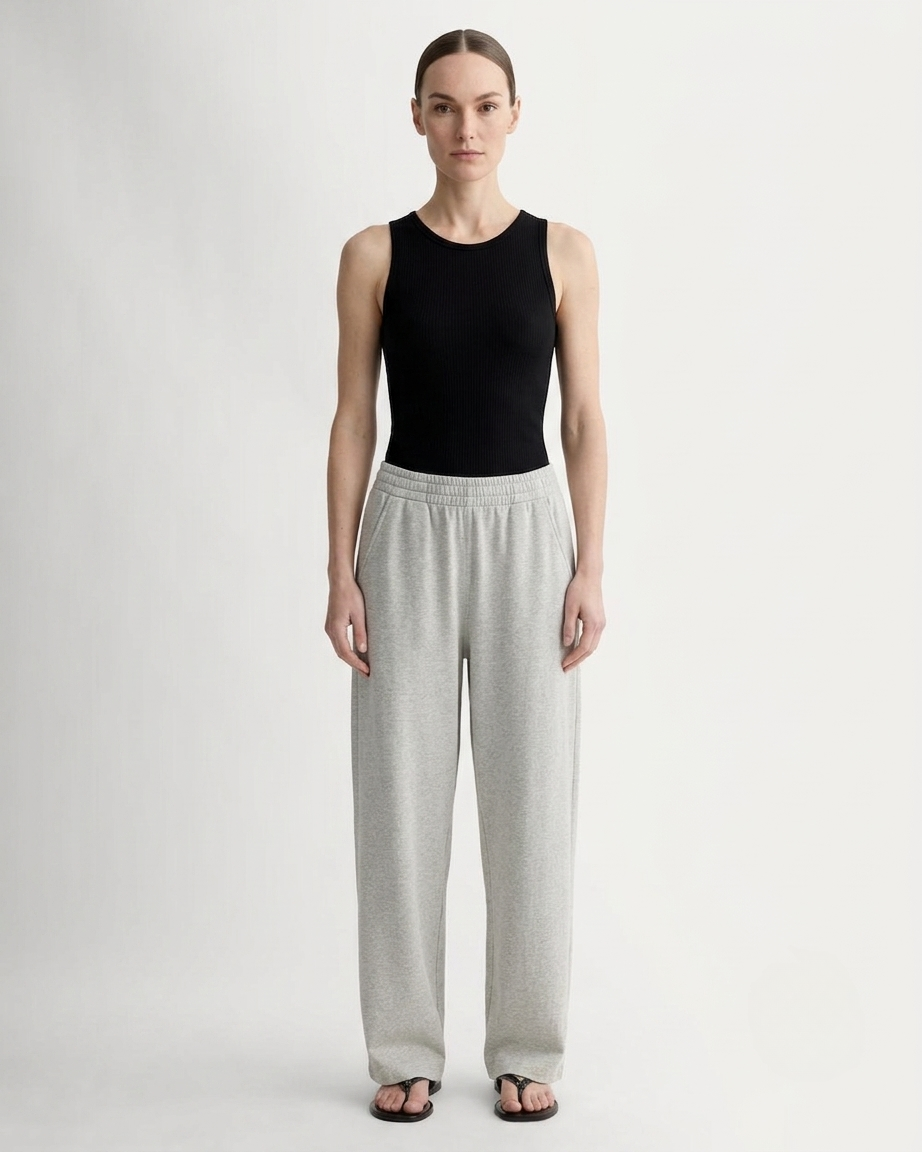 The Off-Duty Barrel Pant | Pale Heather Grey