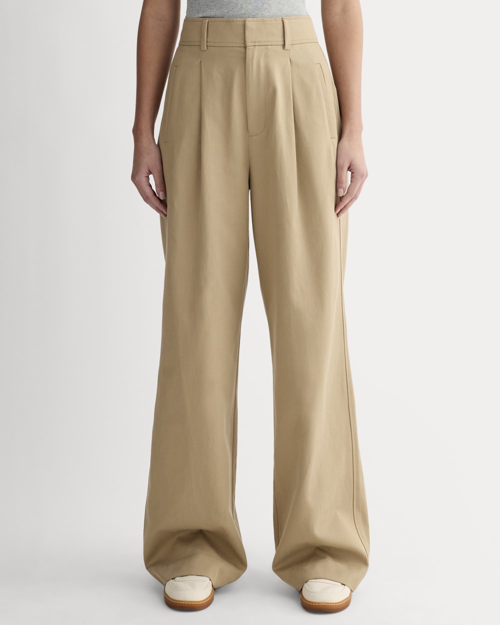The Draped Pleated Wide-Leg Pant | Ash Brown | 32" Inseam
