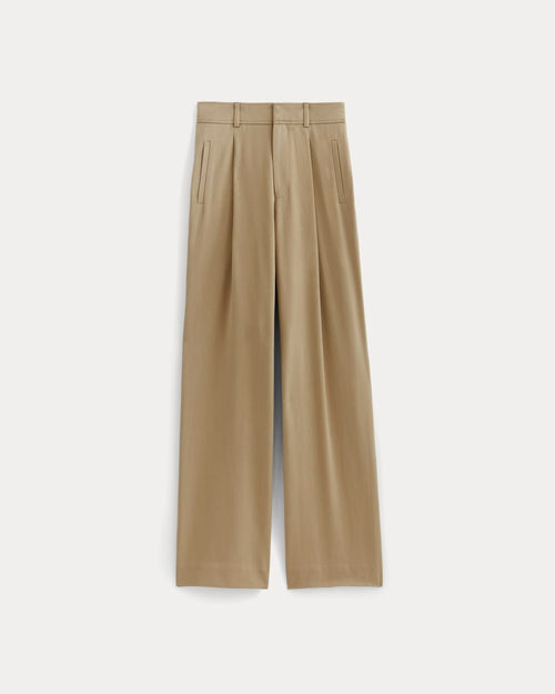 The Draped Pleated Wide-Leg Pant | Ash Brown | 32" Inseam