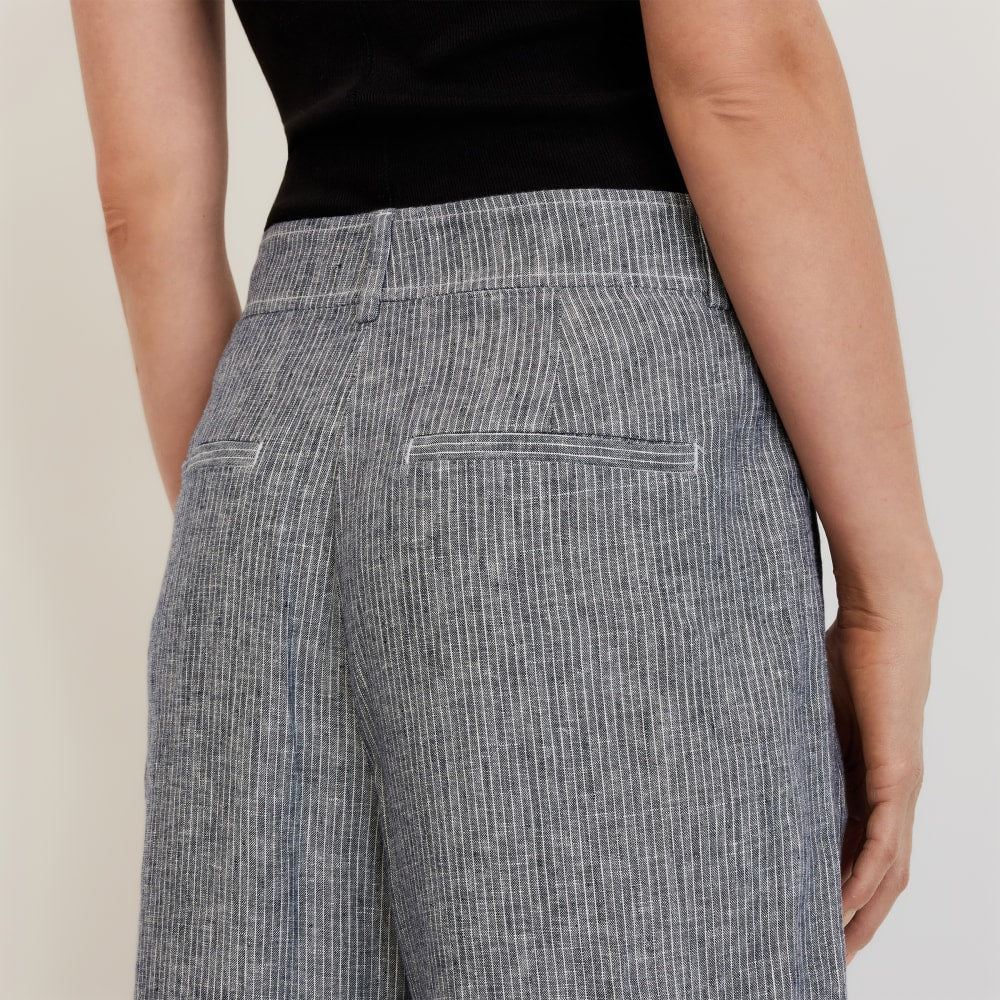 The Linen Drape Pant | Canvas Tan / Navy