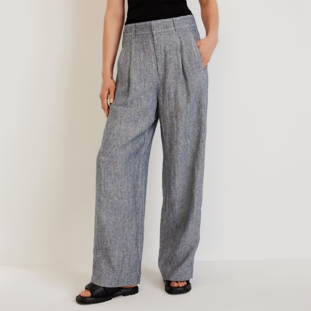 The Linen Drape Pant | Canvas Tan / Navy