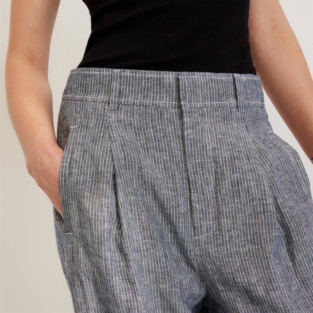 The Linen Drape Pant | Canvas Tan / Navy