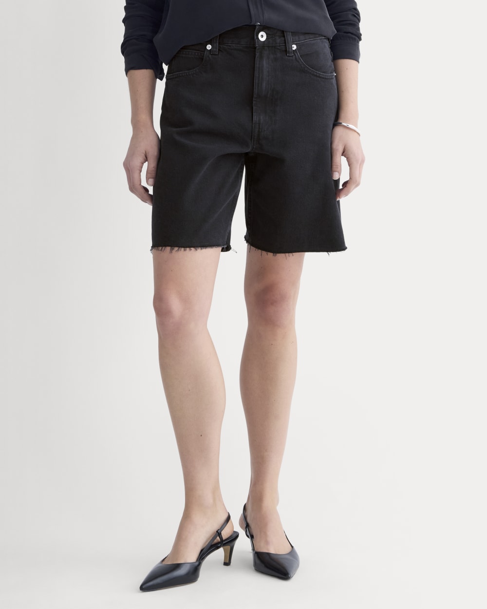 The Relaxed Denim Short | Washed Black