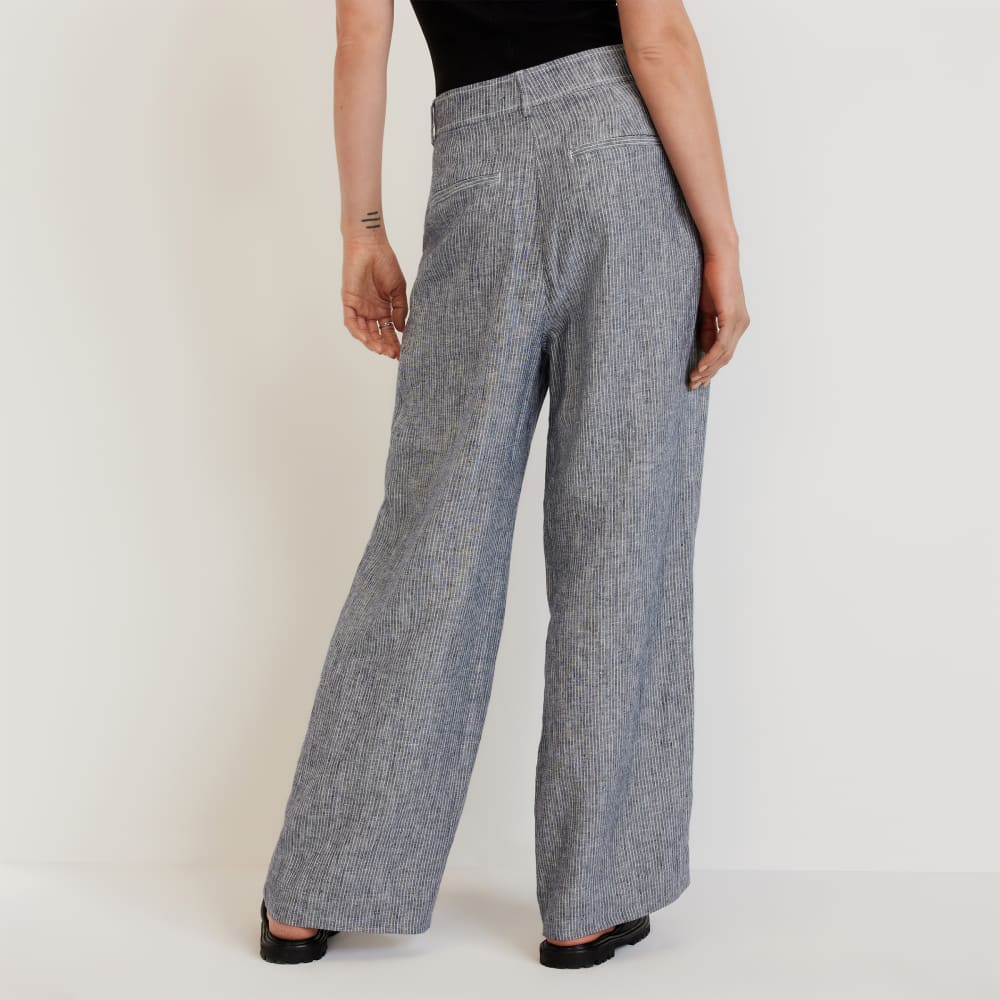 The Linen Drape Pant | Canvas Tan / Navy